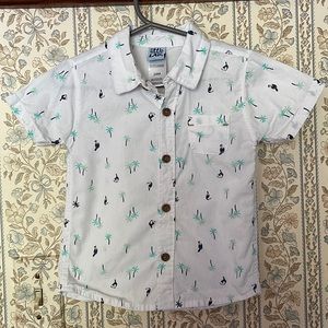24 month. short sleeve, white with toucan and  palm tree print . New condition